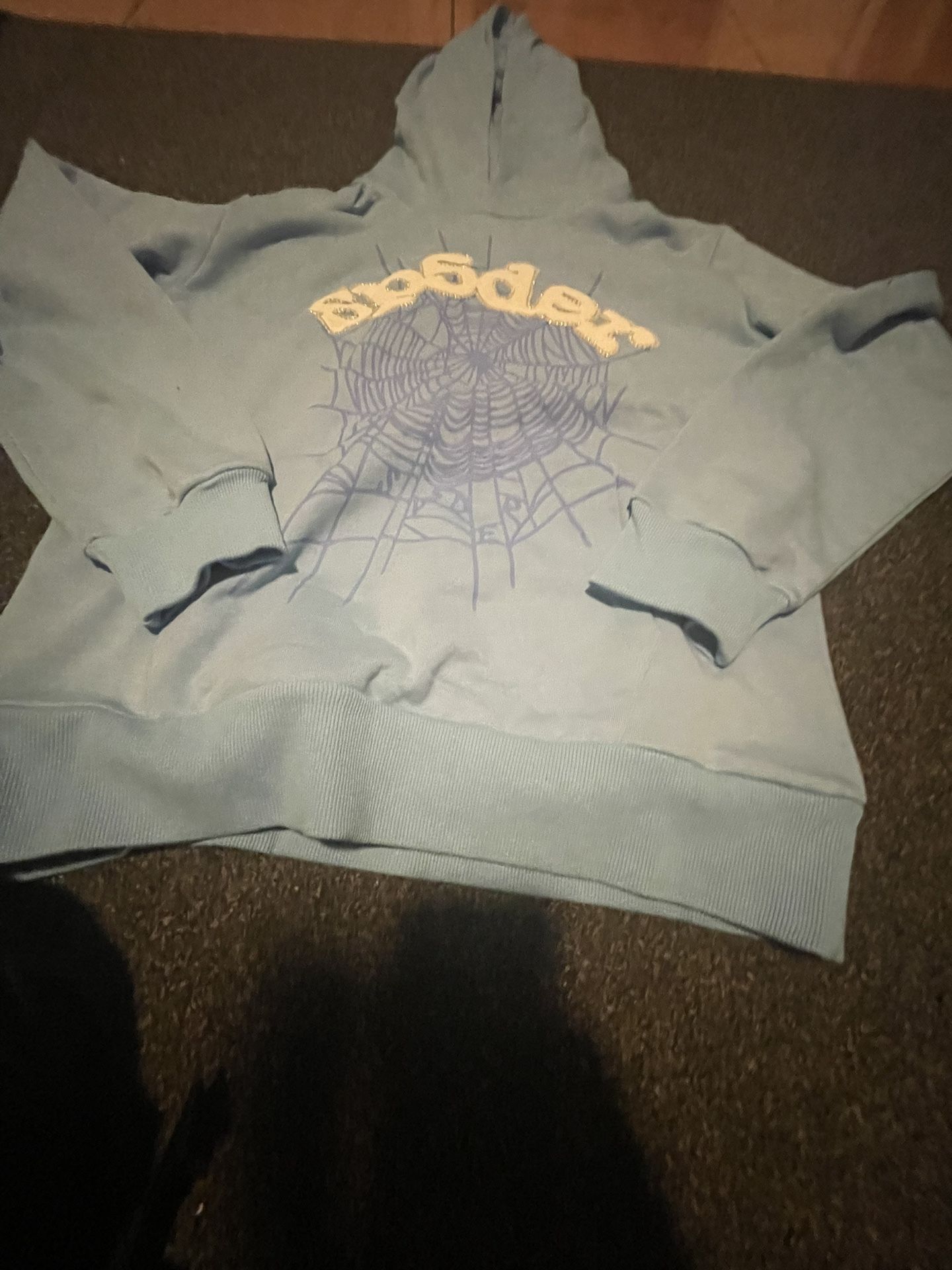 SP5DER  hoodie light blue size m