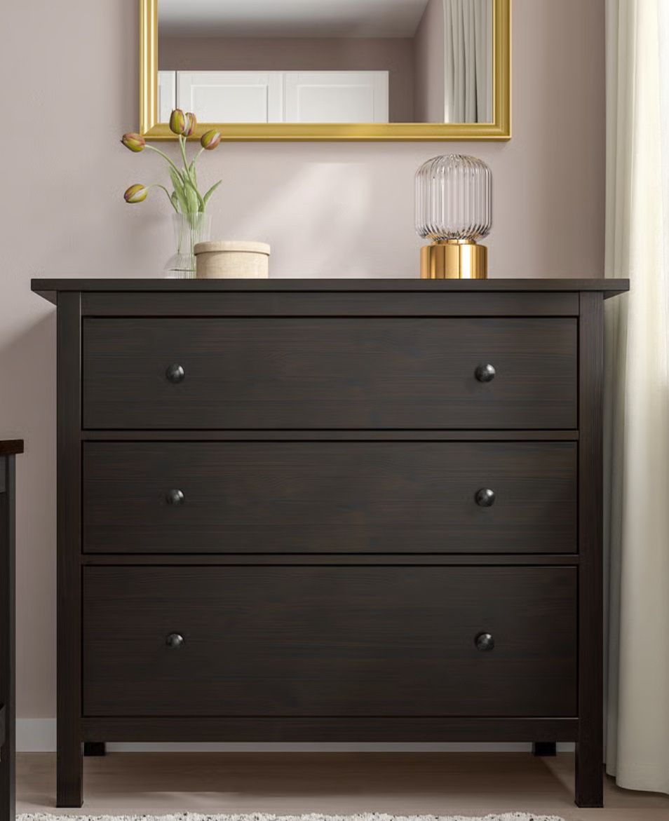 2 Black Wooden Dressers