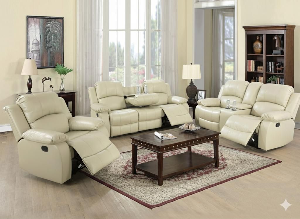 FREE DELIVERY — Brand new 3PC Reclining Sofa Loveseat Chair 