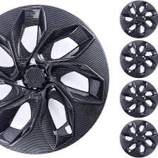 Set of 4 - 19" Carbon Fiber Car Hub Rim Cover Wheel Cover For Tesla Model Y 2020-2022 2021