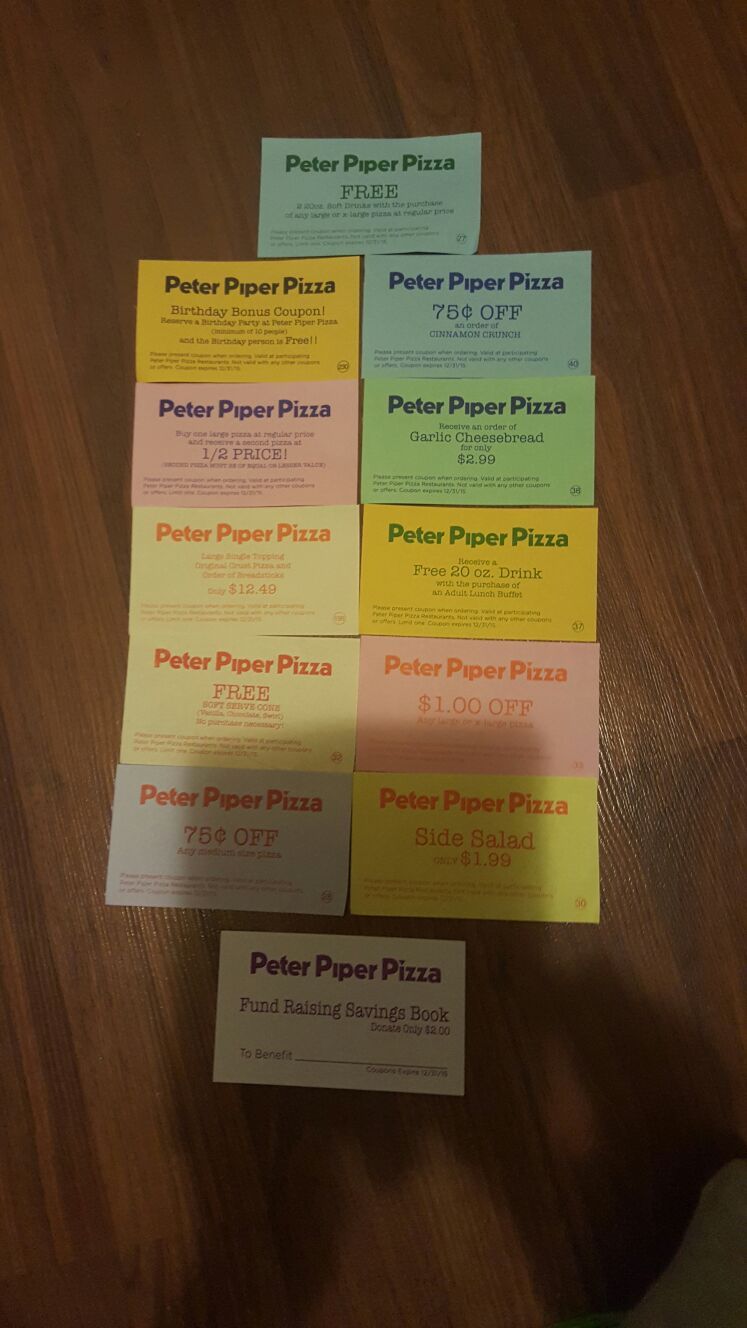 Peter piper pizza coupon book