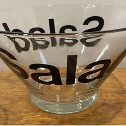 Wheaton Glass Typography Retro Salad Bowl 7 pc Set Vintage 1970's
