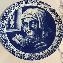 Vintage Blue Delft Ceramic Wall Plate