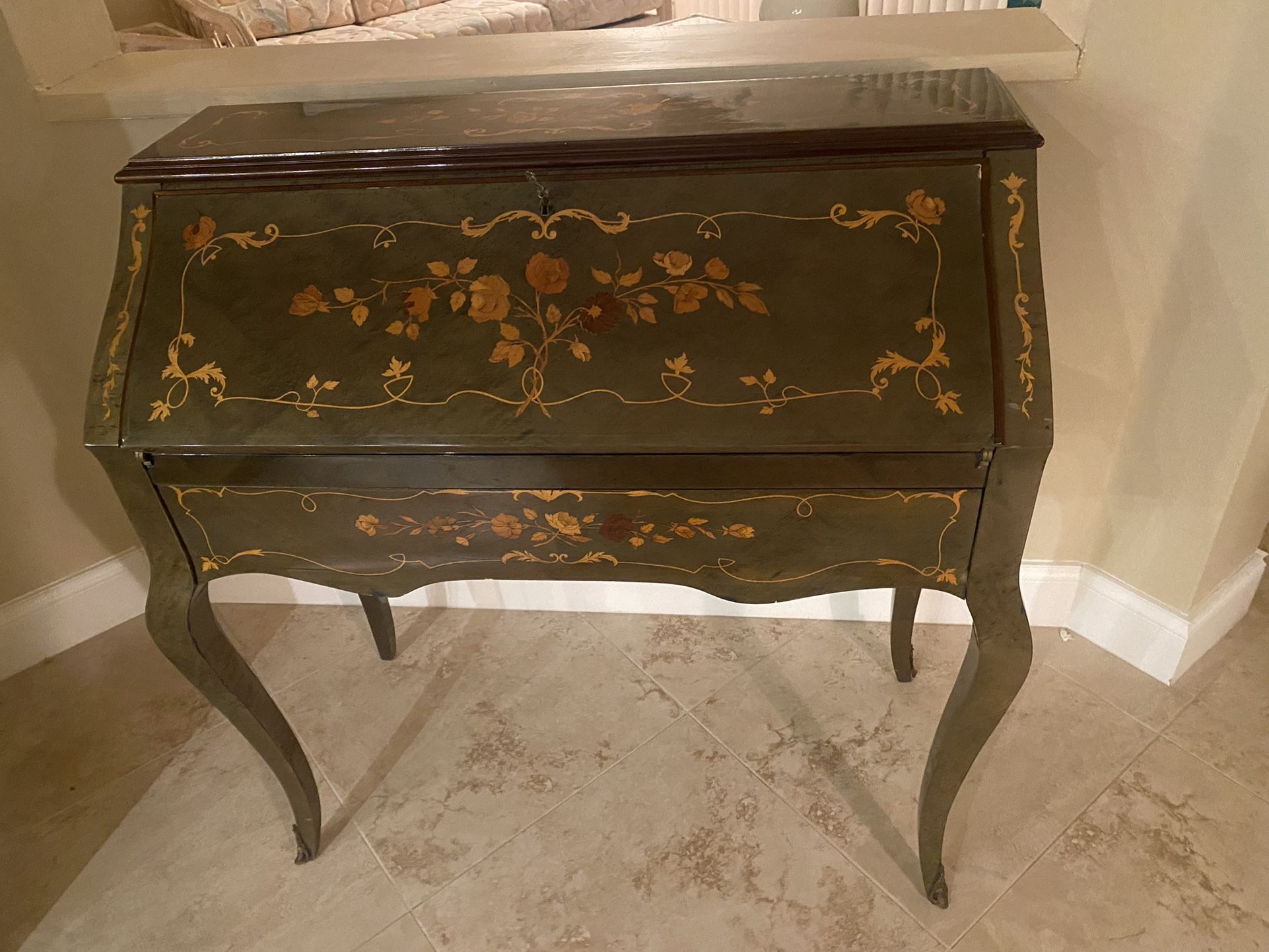 Antique Lacquered Secretary Desk