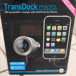 TransDock Micro FM transmitter plus charger with intellitune for iPhone