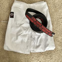 Teen Martial Arts White Pants With Black Belt 