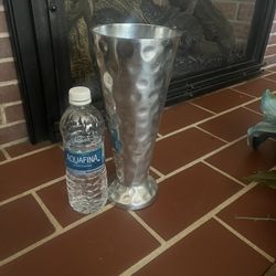 Metal flower vase
