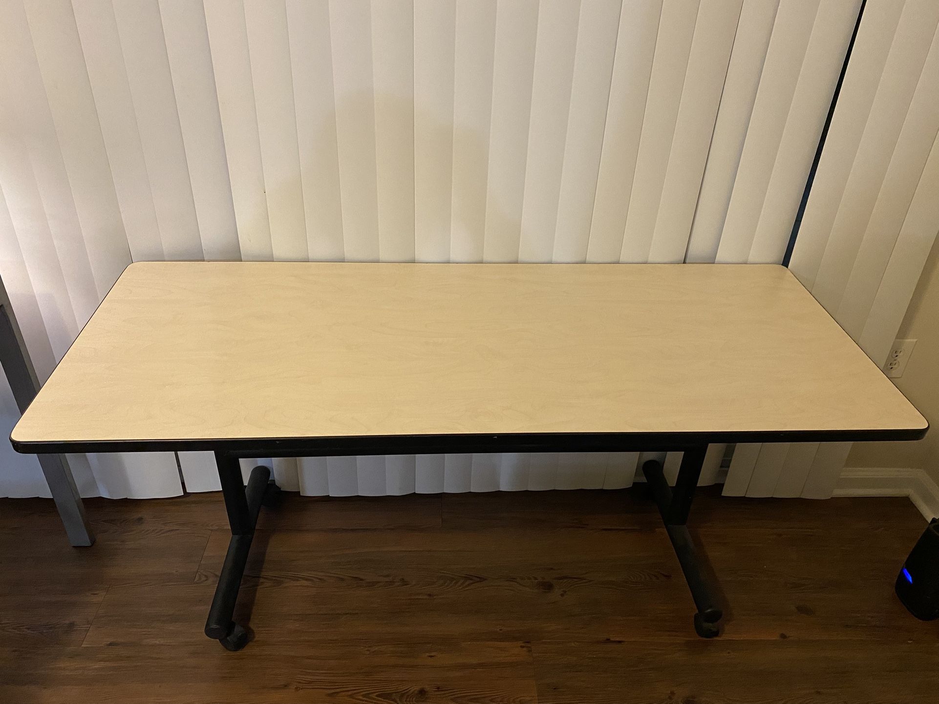 Kobe 60” Mobile Training Table – Maple (2 Available) – Sturdy, Great as Desk or Work Table