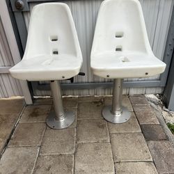 2- Springfield Marine Admiral Boat Molded Seat Shells with Pedestal.