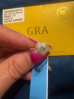 Sterling silver heart shaped Moissanite ring