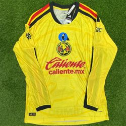 Club America long sleeve player edition jersey slim fit size XL fits like L