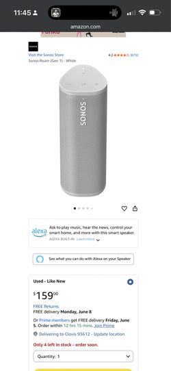 Sonos roam gen 1 white