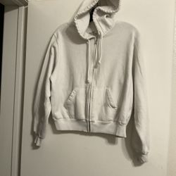 Hollister women’s white hoodie zipper jacket like new size Xs 
