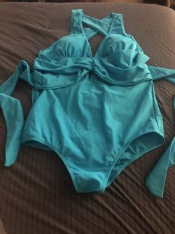 One piece turquoise swimsuit