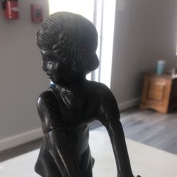 Bronze Lil Girl On Chair 