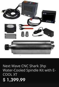 Next Wave CNC Shark 3hp Water-Cooled Spindle Kit with E-COOL XT