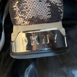 Brand New DKNY  Glitter And Black Platform  Heeled  Tennis  Athletic Sneaker Shoe