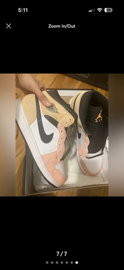 Air Jordan 1 Mid SE Men’s Size 13 – Orange/Black/White Suede Colorway