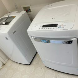 LG SET WASHER AND ELECTRIC DRYER GOOD CONDITION WORKING 