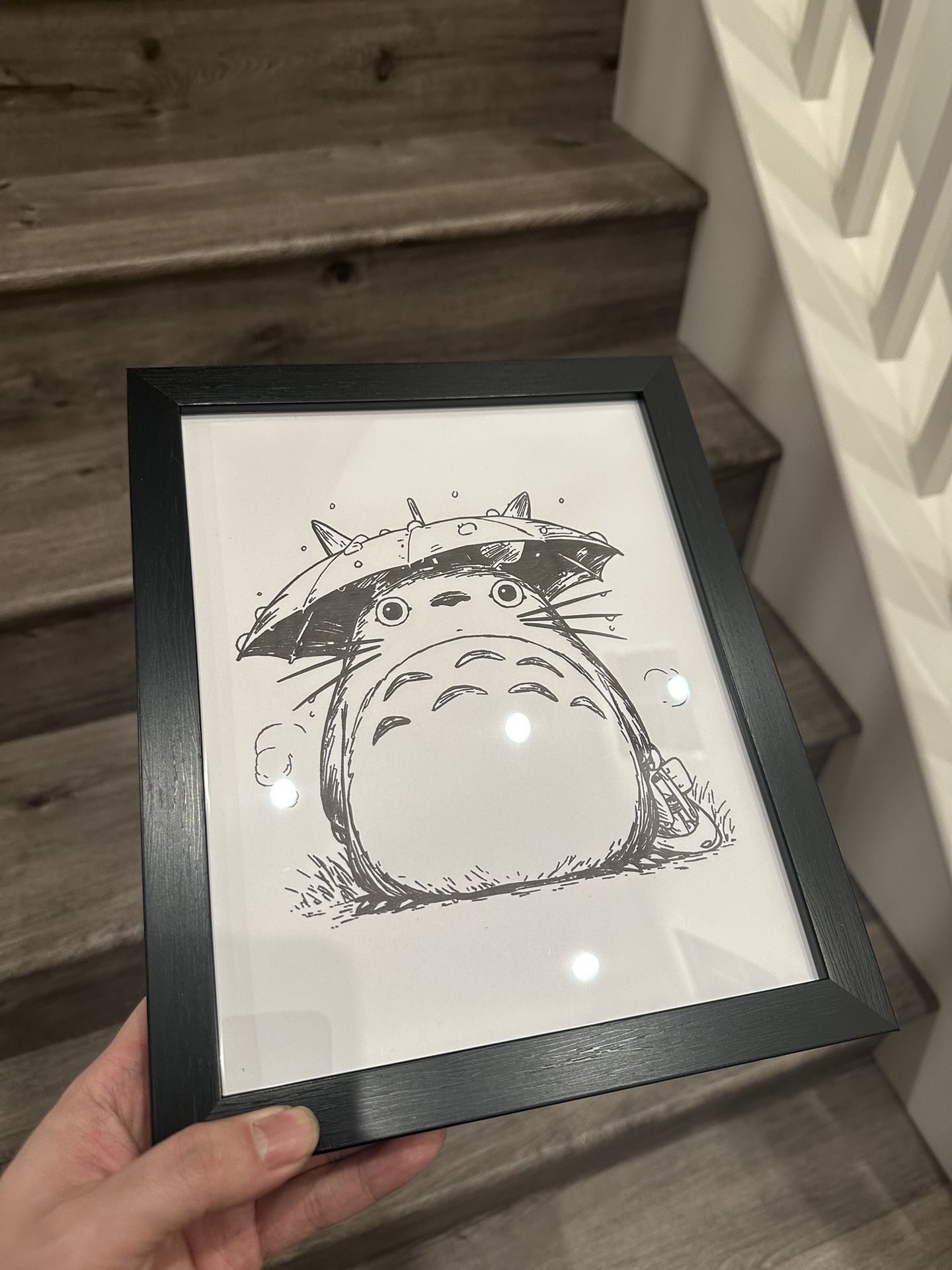Totoro Real Pen Drawn Wall Art