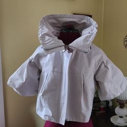 Elle High Collar Couture Style Crop Jacket Gray