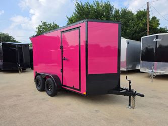 2026 New 6x12 TA Screwless Enclosed Trailer | Blackout | Spoiler Package | .08 Polycor | Dexter Axles | 1159
(Pink)