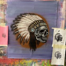 Native skull Painting