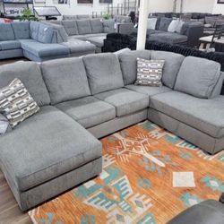  New Best Selling Gray Double Chaise Sectional Sofa Couch 