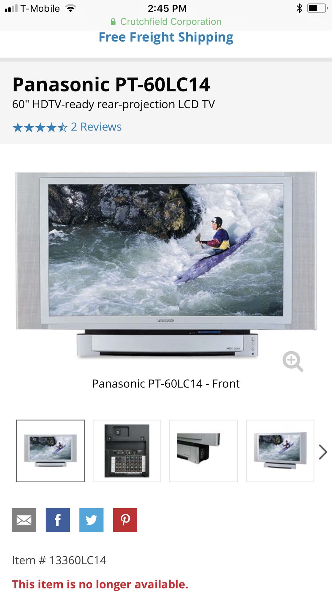 Panasonic 52” tv with High definition sound