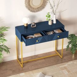 Navy ModernLuxe Console Table Entryway Table Modern Sleek Console Table with Storage [NEW] **Assembly Req** 