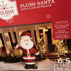 The Holiday Time Large 6.5FT Plush Santa Holiday Yard Inflatable