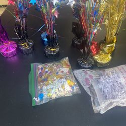 Lot Of 9 Balloon Weights And Glitter 