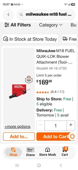 Milwaukee Quik-lok blower attachment, new