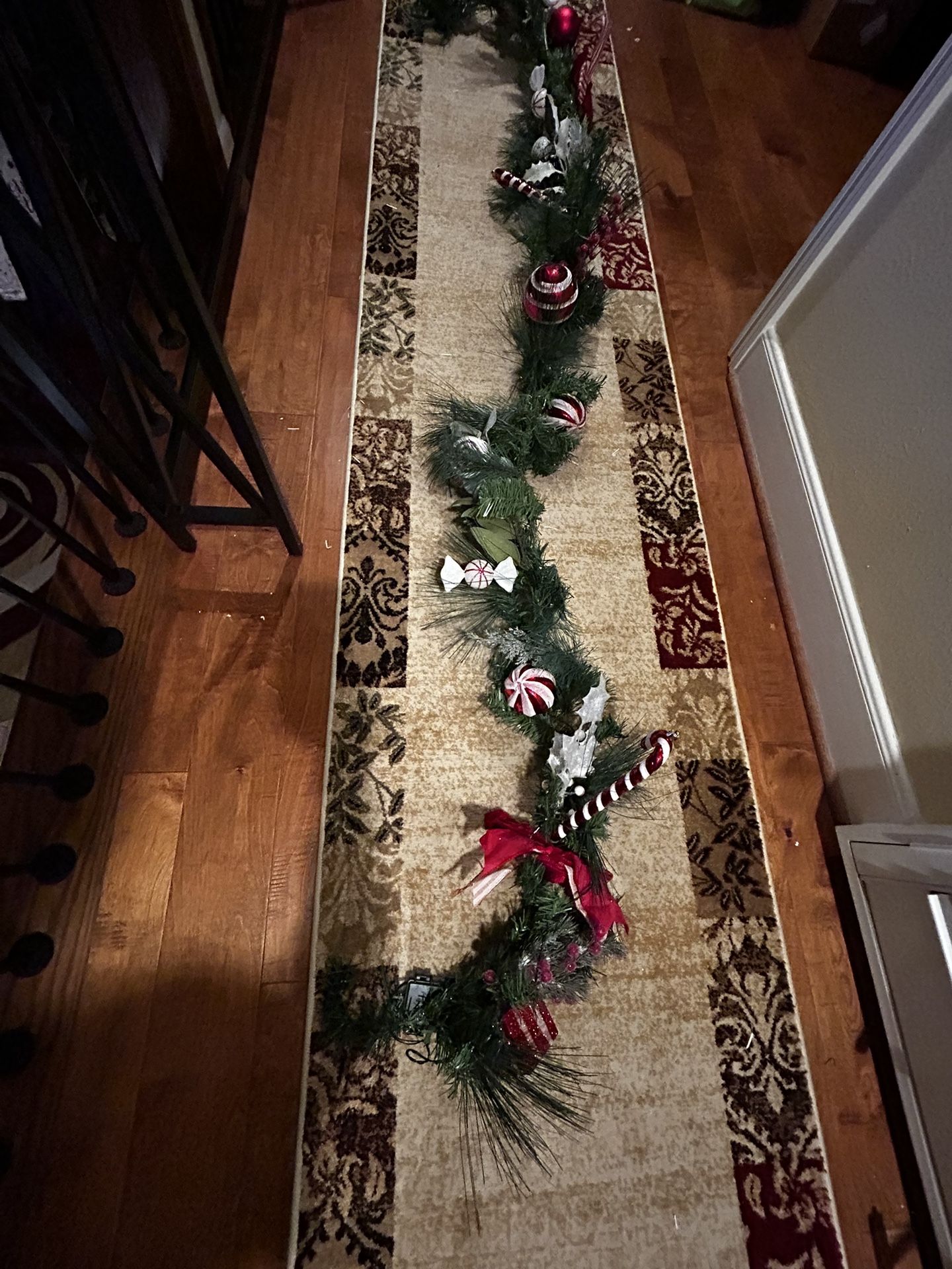 Lighted Christmas Garland with Ornaments - 9 feet