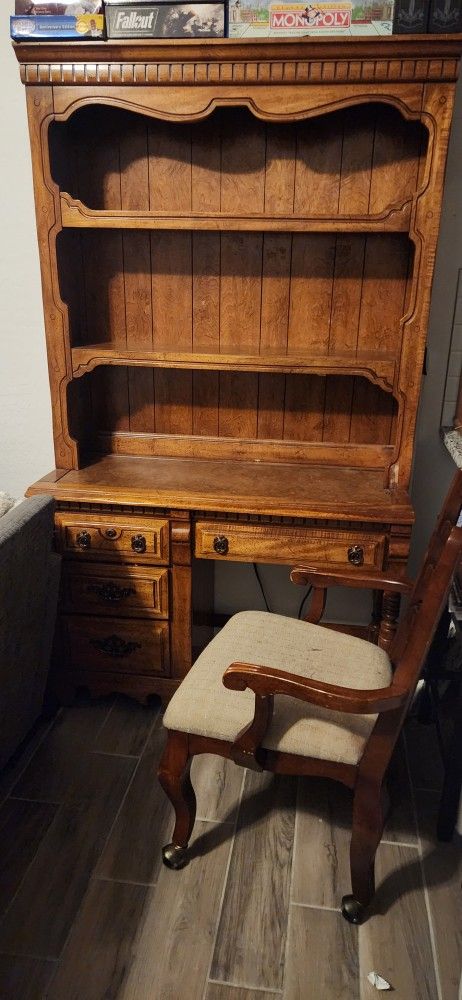 Vintage Bookshelf Desk 