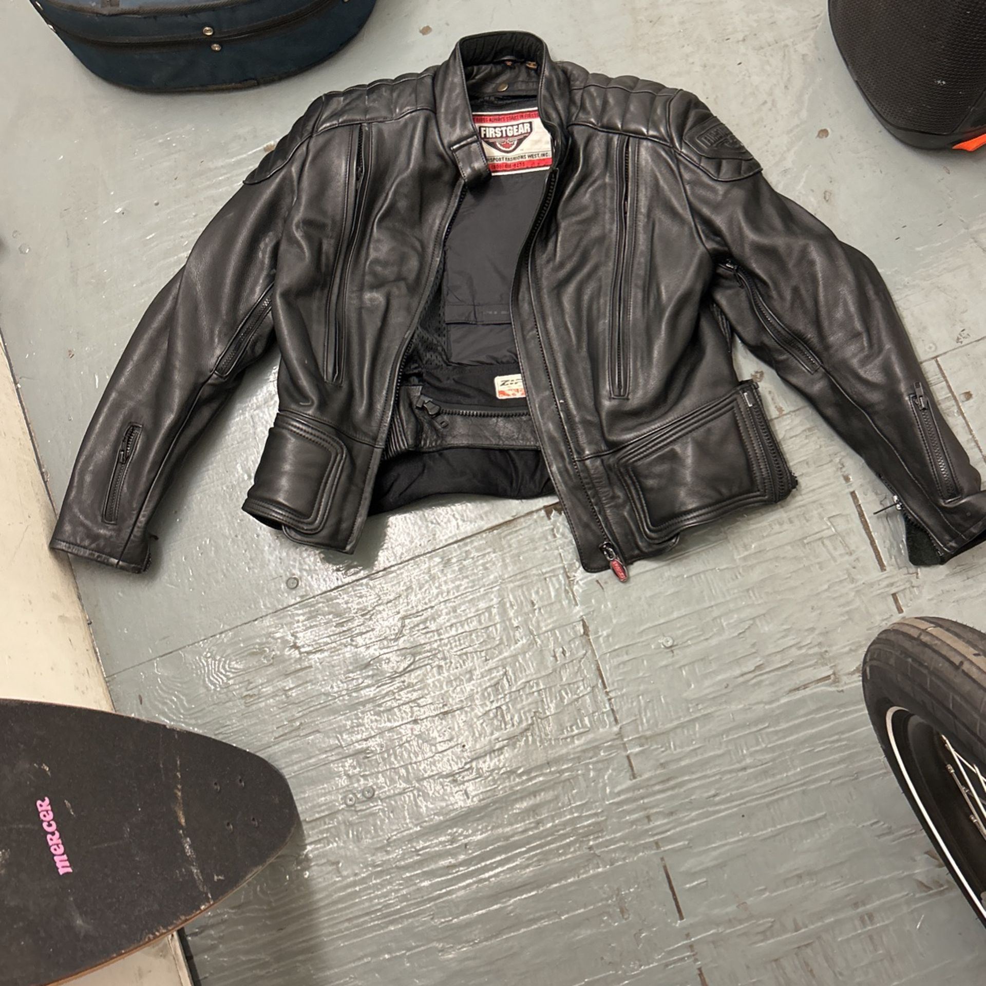 First Gear Leather Motorcycle Jacket