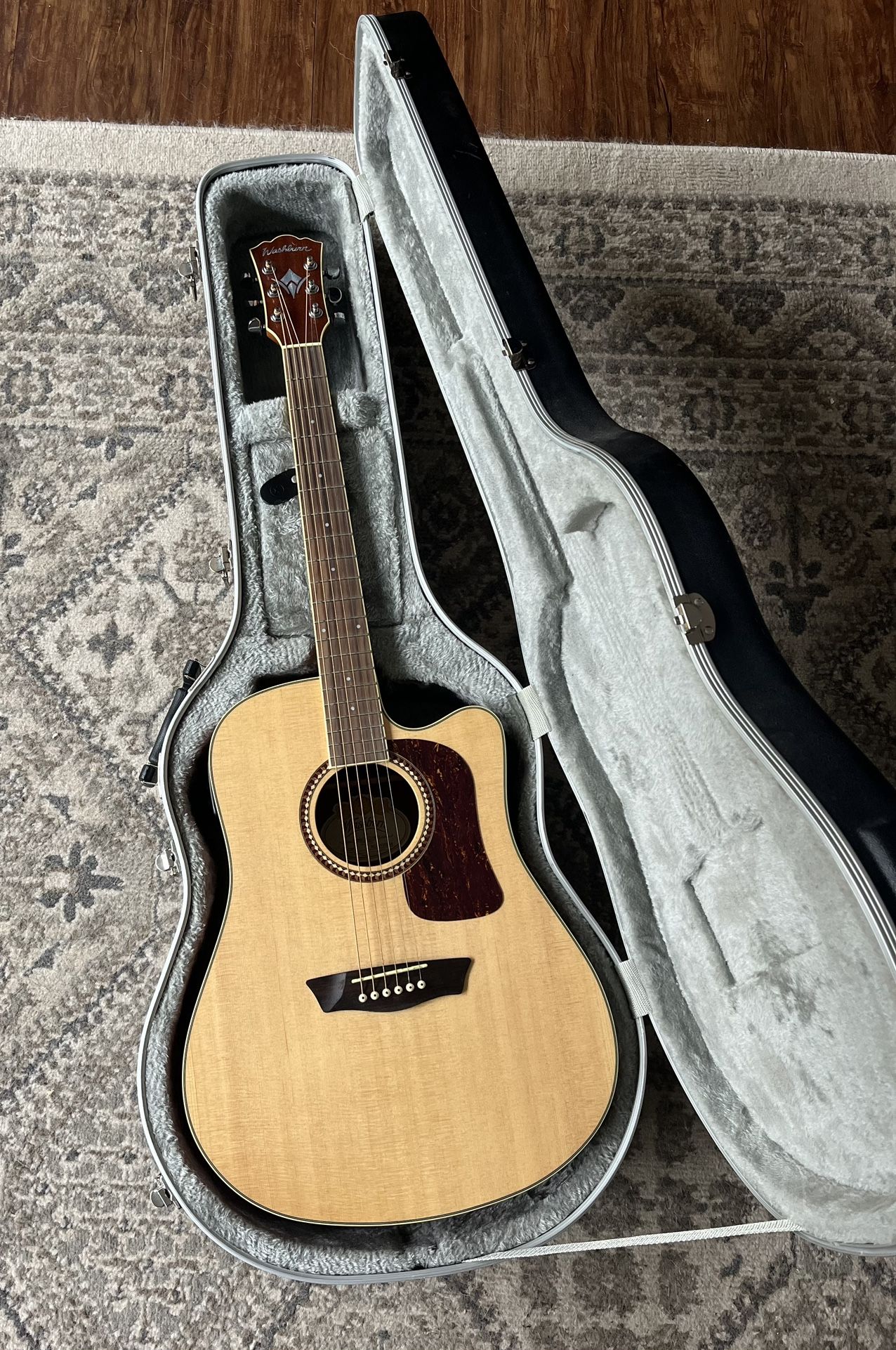 Washburn Acoustic Guitar + Road Runner Hard Case for Sale in Boca Raton