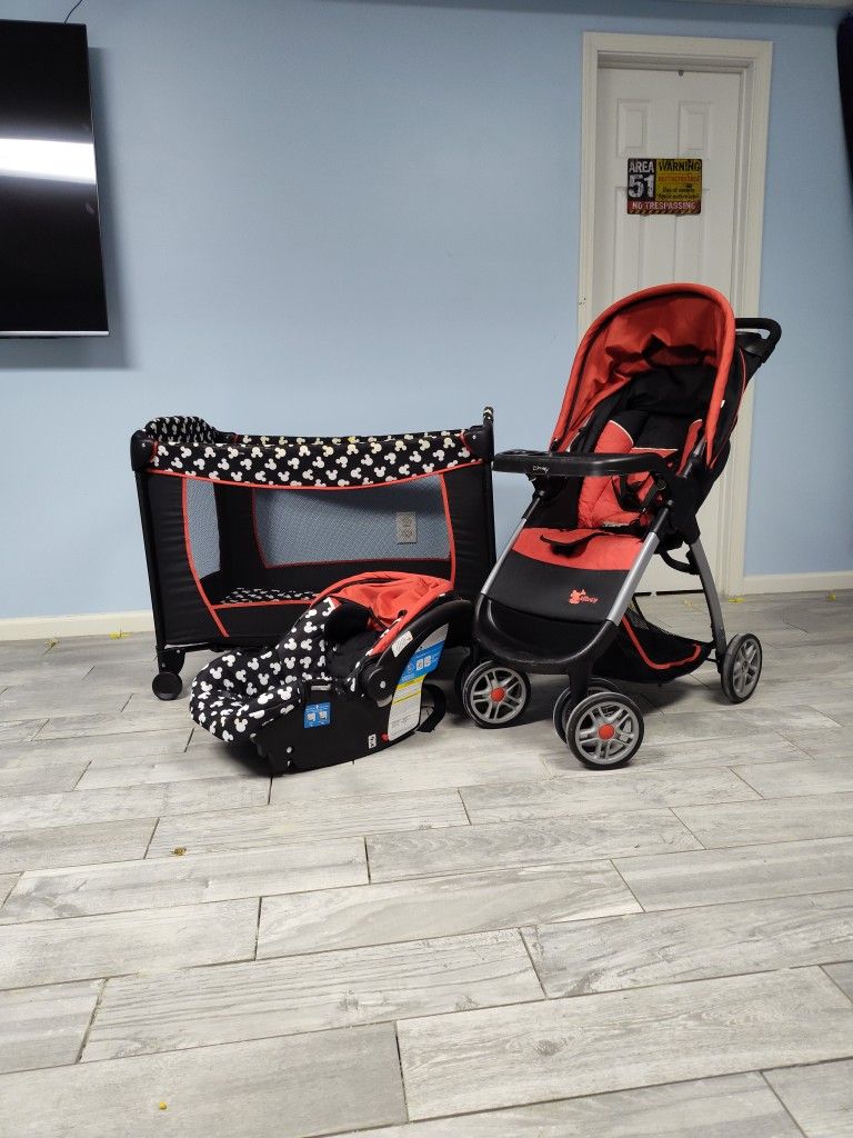 Baby Stroller, Car Seat And Playpen Set