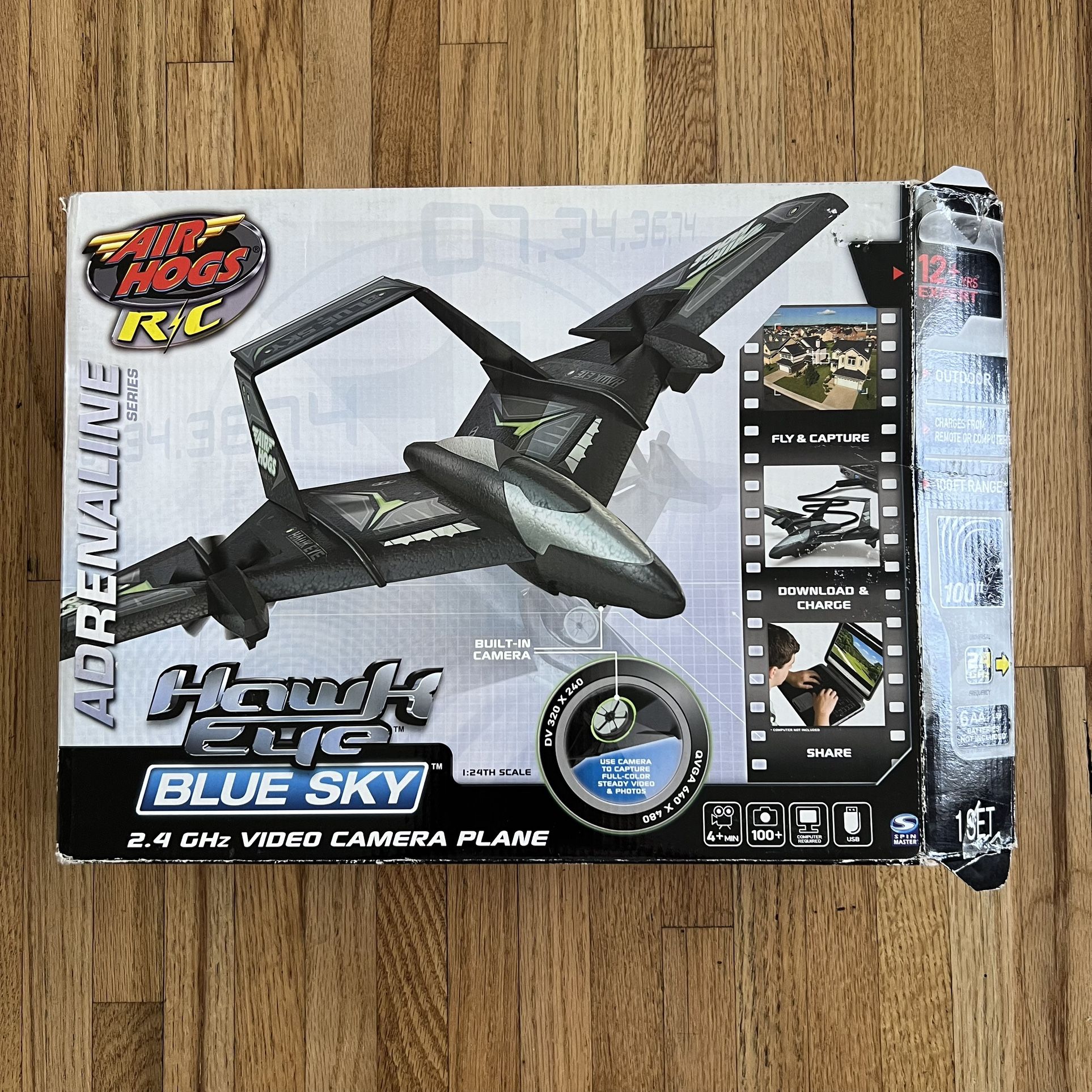 Air Hogs R/C Hawk Eye Blue Sky Adrenaline Video Camera Plane