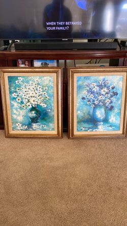 Acrylic canvas painting with frame