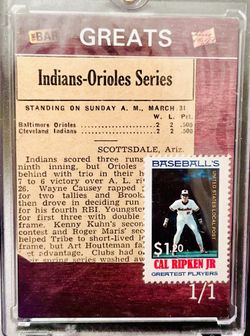 Cal Ripken Jr 1/1 Unique Rare Card 
