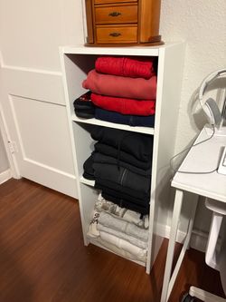 White 3-Shelf Narrow Bookcase
