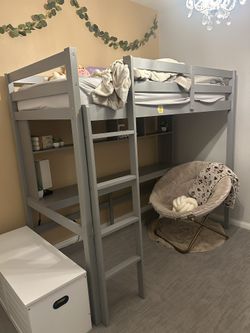 Twin Loft Bed with Desk