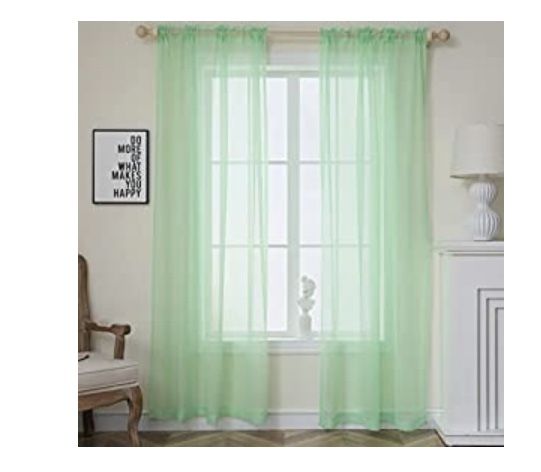 Brand New Sheer Curtains 2 Panels W52xL84(check My Other Listings As Well)