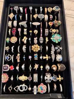 Large Lot of Assorted Fashion Rings