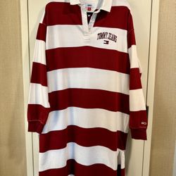 Tommy Hilfiger / Tommy Jeans Jeans Red & White Striped Polo Dress – Size L