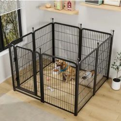 New XL 40" Tall Etra Heavy Duty 8 Panel Dog Playpen With Door Shapable Indoor Outdoor Dog Play Yard Portable Dog Cage 21 Ft Long Pet Fence