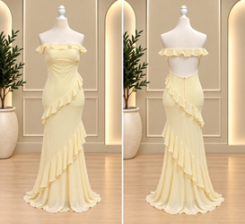 Buttercream Romance Off-Shoulder Ruffle Maxi Dress