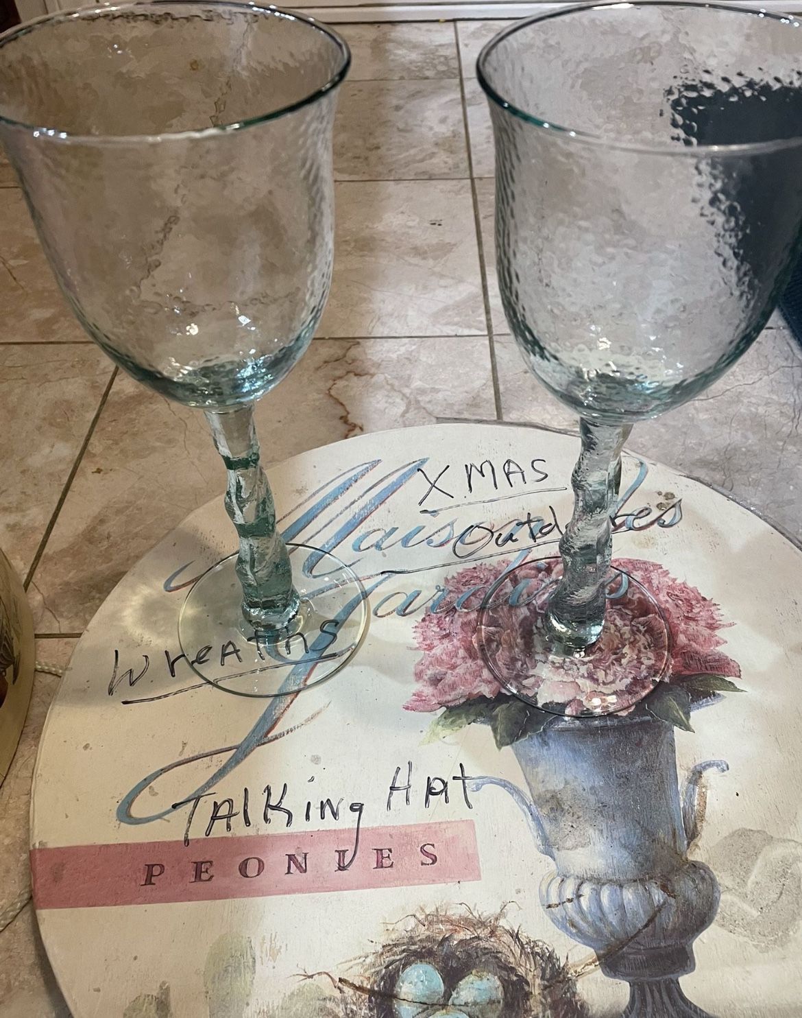 Ornate Large Drinking Glasses 