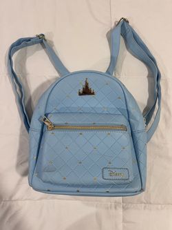 Loungefly Disney Mini Backpack Light Blue Quilted